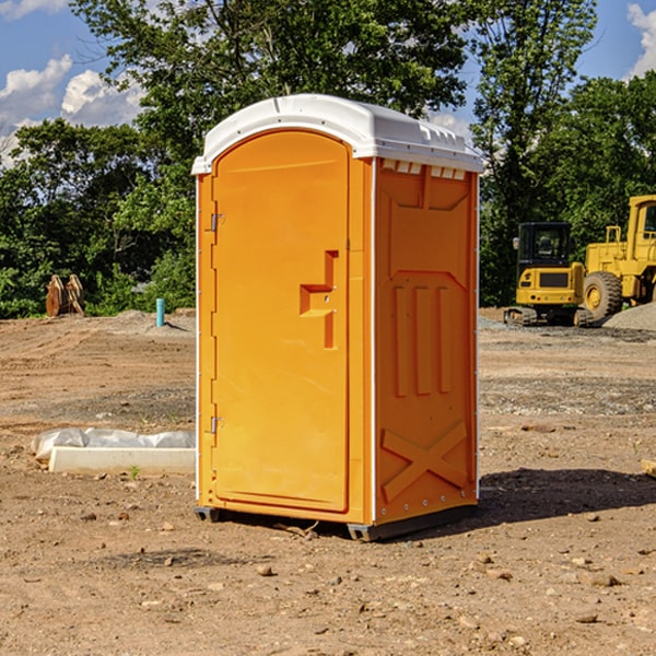 how often are the portable restrooms cleaned and serviced during a rental period in Shipman